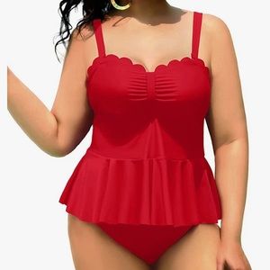 Yonique 2 Peice Plus Size Tankini